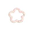 Pink and white marble effect flower alloy spring gate ring for DIY keychains - Snowflake Beige