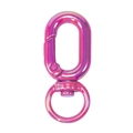 Colorful purple and pink rainbow plating spring ring clasp with swivel lobster hook - UV Dazzling Color / Rose Red