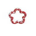 Red and white flower-shaped alloy spring ring keychain for DIY jewelry making - Snowflake Red