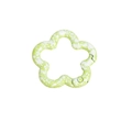 Flower shaped spring ring carabiner with light green marble finish for DIY keychain - Snowflake Fruit Green