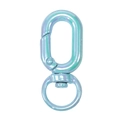 Iridescent light blue spring o-ring snap hook with 360-degree swivel for keychains - UV Dazzling Color / Aqua Blue