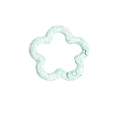 Light green flower shaped spring ring keychain clasp with marble stone texture finish - Snowflake Milky Green