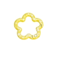 Yellow flower-shaped alloy spring ring connector with white marble splatter for DIY crafts - Snowflake Yellow