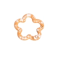 Flower-shaped orange spring clasp with white splatter effect for DIY keychains - Snowflake Orange