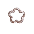 Brown flower-shaped spring gate ring with white splatter pattern for DIY keychains - Snowflake Dark Coffee