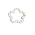 Flower-shaped alloy spring clasp in beige and white spotted pattern for DIY crafts - Snowflake Milk Tea