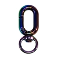 Rainbow plated spring ring swivel lobster clasp with iridescent finish for DIY crafts - UV Dazzling Color / Black