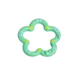 Green flower-shaped alloy spring clasp with yellow dots and blue stripes for DIY keys - Hand-painted Spring Green