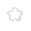 Flower shaped alloy keychain connector with purple and white marble paint finish - Snowflake Lavender