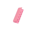 Pastellrosa rechteckige Haarspange mit geometrischem gezacktem Griff in Matt - Pfirsich