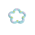Light blue flower spring ring clasp for DIY jewelry making with paint finish - Hand-painted Emerald