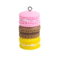 Three-layer macaron resin charm in pink, brown, and yellow for DIY jewelry making - Biscuit - Pink-Dark Coffee-Yellow