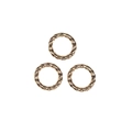 Three gold twisted metal rings for DIY jewelry making and decorative craft accessories - Circle / Gold
