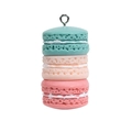 Colorful macaron biscuit acrylic pendant keychain charm in mint, cream, and pink tones - Biscuit - Emerald-Light Pink-Pink