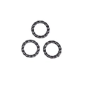 Three-piece set of gunmetal gray twisted rope metal rings for DIY jewelry and keychain - Circle / Gun Black