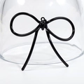 Campana di vetro minimalista con un fiocco decorativo in metallo nero sulla cima - Oversize / Nero