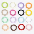 Set of 16 colorful twisted rope rings in vibrant plastic resin finishes for DIY jewelry - Circle / Random Color