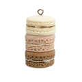 Three-layer macaron charm pendant in white pink and brown for DIY keychain decor - Biscuit - Beige-Milk Tea-Dark Coffee