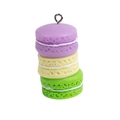 Triple stacked colorful acrylic macaron pendant with purple, yellow and green layers - Biscuit - Purple-Yellow-Green