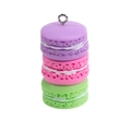Three-layer stacked macaroon charm in purple pink and green with silver metal ring - Biscuit - Purple-Rose Red-Green