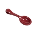 Dark red ceramic spoon pendant with glossy finish and hanging hole for DIY crafts - Spoon-Red