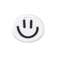 White acrylic round smiley face charm with hole for DIY jewelry making and keychain - Smile-Black