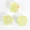 Pale yellow iridescent shell-shaped spiral beads for DIY jewelry and phone chains - Spiral Swirl Bead / Fine Glitter Dark Yellow