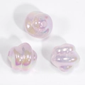 Three pieces of spiral light purple iridescent AB coated acrylic beads for DIY jewelry - Spiral Swirl Bead / Fine Glitter Light Purple