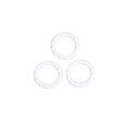 Three white round twist rings made of resin for DIY phone chains and keychains - Circle / White