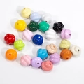Colorful twisted lacquer round beads for DIY jewelry making with smooth glossy finish - Spiral Swirl Bead / Lacquered - Random Color