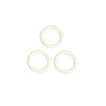 Three white twisted rope style rings with a matte finish for DIY jewelry making - Circle / Off-white