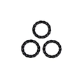 Three pieces of black twisted rope textured circular rings for DIY jewelry and accessories - Circle / Black