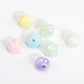 Macaroon color iridescent irregular beads with pearl finish for DIY jewelry making - Spiral Swirl Bead / Solid Random Color