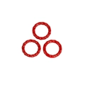 Three pieces of red spiral twist round rings for DIY jewelry and phone accessories - Circle / Red