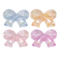 Glitter acrylic bow beads in light blue, orange, pink, and purple for DIY jewelry making - Fine Shimmer / Random Color