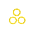 Three-piece set of yellow twisted rope texture circular rings for DIY jewelry making - Circle / Yellow
