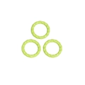 Three-piece set of vibrant neon green twisted rings with modern minimalist texture - Circle / Fruit Green