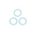 Three light blue twisted round rings for DIY jewelry and accessory making projects - Circle / Aqua Blue