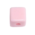 Lichtroze vierkante acryl kraal met gat in het midden voor DIY armbanden en sieraden - Blank Vierkant / Mini-Roze