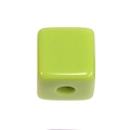 Limoengroene acryl kubuskraal met ronde hoeken en middengat voor doe-het-zelf sieraden - Blank Vierkant / Mini-Fruitgroen