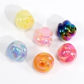 Irregular spiral DIY beads with iridescent pearl finish and metallic colorful coating - Spiral Swirl Bead / Jelly Iridescent Random Color