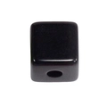 Glanzende zwarte acryl kubuskraal met centraal gat voor DIY sieraden en handwerk - Blank Vierkant / Mini-Zwart