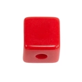 Rode kubusvormige acryl kraal met middengat voor DIY sieraden en armbanden - Blank Vierkant / Mini-Rood