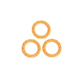 Three vibrant orange wavy-textured round beads for DIY jewelry and phone chain making - Circle / Orange