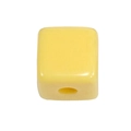 Matte zachtgele vierkante acryl afstandskraal met middengat voor DIY-sieraden maken - Blank Vierkant / Mini-Geel