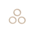 Three beige twisted rope rings with woven texture in a cream finish set for DIY jewelry - Circle / Milk Tea