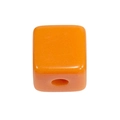 Vierkante oranje acryl kraal met gat voor DIY sieraden maken en creatieve projecten - Blank Vierkant / Mini-Oranje