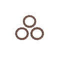Three brown twisted rope rings accessory made of synthetic resin on white background - Circle / Dark Coffee