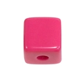 Levendige roze acryl vierkante kraal met centraal gat voor DIY sieraden maken - Blank Vierkant / Mini-Rozerood