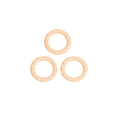 Three-piece set of beige resin rings featuring a stylish twisted wavy texture design - Circle / Grapefruit